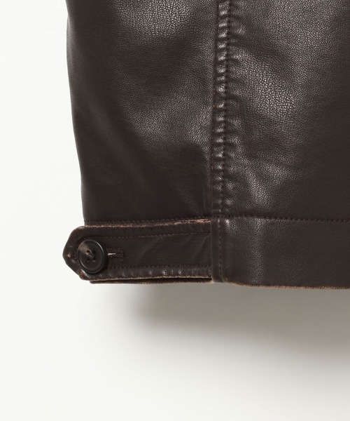 niko and...（ニコアンド）の「PUレザーショートブルゾン（ブルゾン・メンズ・ブラック/ダークブラウン・MEDIUM/LARGE）」の17枚目の写真