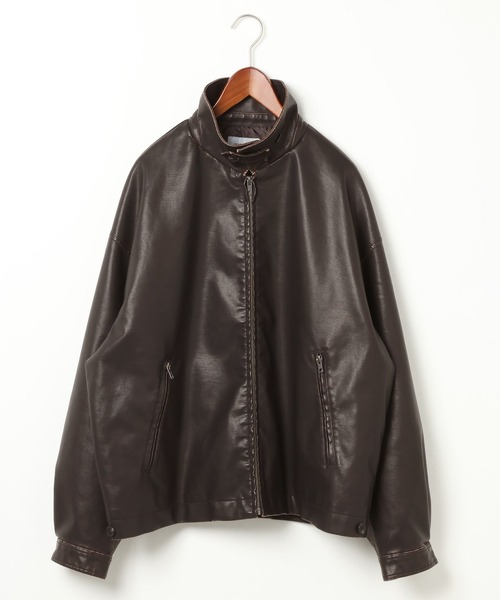 niko and...（ニコアンド）の「PUレザーショートブルゾン（ブルゾン・メンズ・ブラック/ダークブラウン・MEDIUM/LARGE）」の21枚目の写真