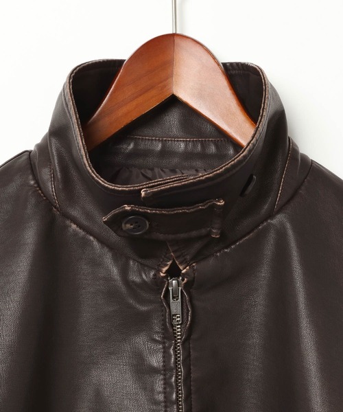 niko and...（ニコアンド）の「PUレザーショートブルゾン（ブルゾン・メンズ・ブラック/ダークブラウン・MEDIUM/LARGE）」の13枚目の写真
