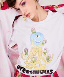 GREEDILOUS（グリディアス）の「クラゲショーツスリーブトップ（Tシャツ/カットソー）」