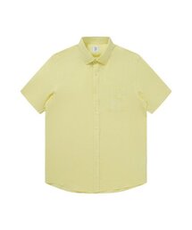 SOLEW（ソル）の「リネンエンブレム刺繍半袖シャツ_レモン（シャツ/ブラウス）」