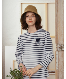 HOLAREST（オラ レスト）の「Marine Striped T-shirt 2 (Midnight navy+White)（Tシャツ/カットソー）」