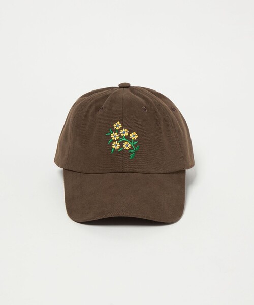【新品】Drakes ブラウン 花柄刺繍 キャップ DRAKE'S（ドレイクス）の「【別注】＜Drake's＞フラワー エンブロイ
