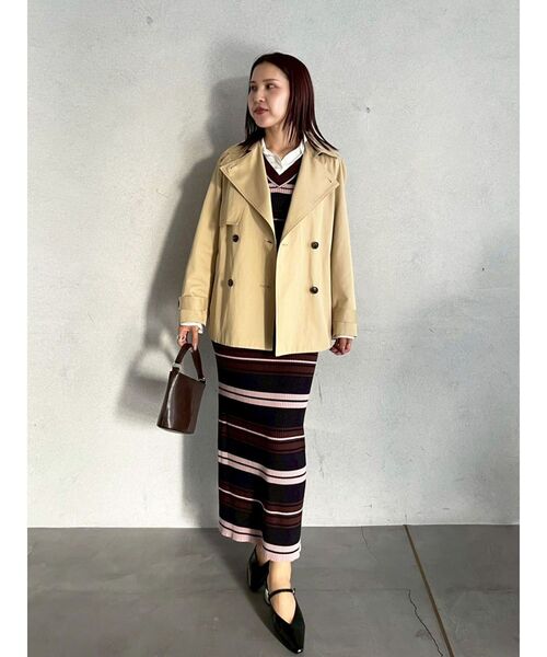 LAGUNAMOON(ラグナムーン)の「シャツレイヤードボーダーニットワンピース 【春服】【オフィスカジュアル】(ワンピース・レディース・ブルー/ベージュ/ブラウン・SMALL/MEDIUM)」の20枚目の写真