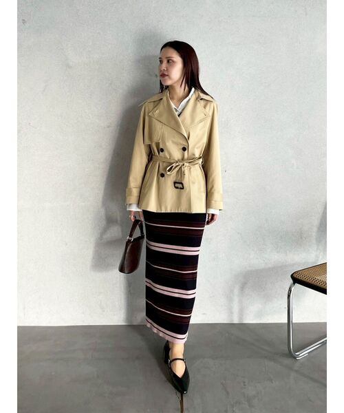 LAGUNAMOON(ラグナムーン)の「シャツレイヤードボーダーニットワンピース 【春服】【オフィスカジュアル】(ワンピース・レディース・ブルー/ベージュ/ブラウン・SMALL/MEDIUM)」の21枚目の写真