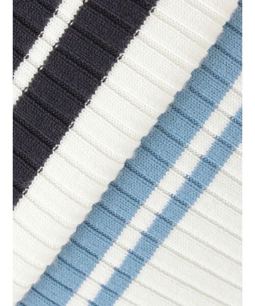 LAGUNAMOON（ラグナムーン）の「シャツレイヤードボーダーニットワンピース（ワンピース・レディース・ブルー/ベージュ/ブラウン・SMALL/MEDIUM）」の9枚目の写真