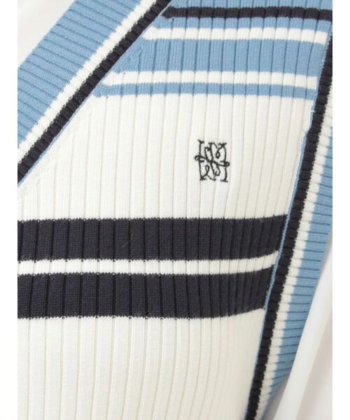 LAGUNAMOON（ラグナムーン）の「シャツレイヤードボーダーニットワンピース（ワンピース・レディース・ブルー/ベージュ/ブラウン・SMALL/MEDIUM）」の12枚目の写真