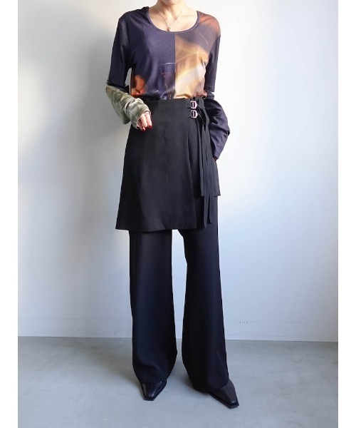 sahara(サハラ)の「Layered Apron Pants(その他パンツ・レディース・グレー/ブラック・FREE)」の6枚目の写真