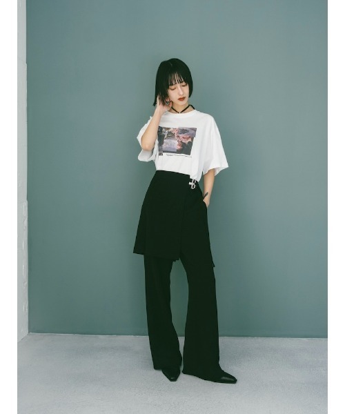 sahara(サハラ)の「Layered Apron Pants(その他パンツ・レディース・グレー/ブラック・FREE)」の3枚目の写真