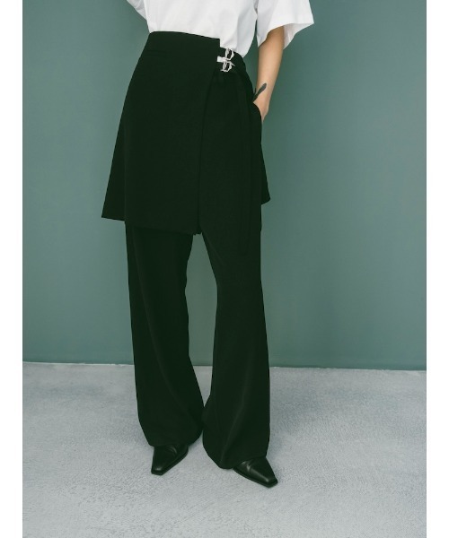 sahara(サハラ)の「Layered Apron Pants(その他パンツ・レディース・グレー/ブラック・FREE)」の4枚目の写真