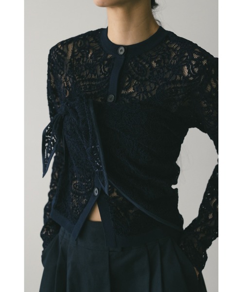 STYLEMIXER(スタイルミキサー)の「ニュアンスレーススカーフ(バンダナ/スカーフ・レディース・ライトグリーン/ネイビー/アイボリー・FREE)」の3枚目の写真