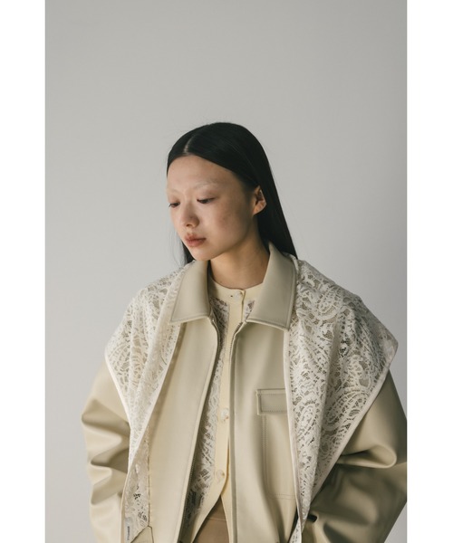 STYLEMIXER(スタイルミキサー)の「ニュアンスレーススカーフ(バンダナ/スカーフ・レディース・ライトグリーン/ネイビー/アイボリー・FREE)」の1枚目の写真