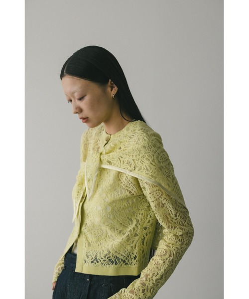 STYLEMIXER(スタイルミキサー)の「ニュアンスレーススカーフ(バンダナ/スカーフ・レディース・ライトグリーン/ネイビー/アイボリー・FREE)」の5枚目の写真