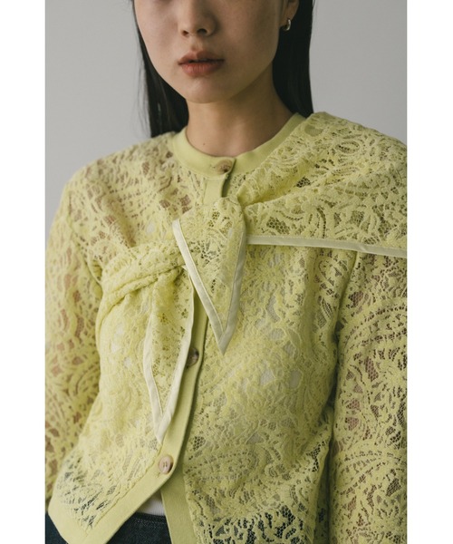 STYLEMIXER(スタイルミキサー)の「ニュアンスレーススカーフ(バンダナ/スカーフ・レディース・ライトグリーン/ネイビー/アイボリー・FREE)」の6枚目の写真