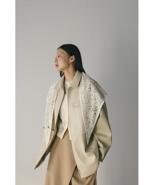 STYLEMIXER(スタイルミキサー)の「ニュアンスレーススカーフ(バンダナ/スカーフ・レディース・ライトグリーン/ネイビー/アイボリー・FREE)」の4枚目の写真