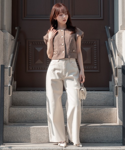 ジャケット・アウター SENEE tweed balloon sleeve jacket tweed balloon sleeve jacket（ツイードバルーンスリーブジャケット
