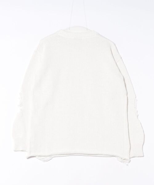 B.I.D.（ビーアイディー）の「《Bz》オーバーサイズダメージプルオーバーニット（ニット/セーター・レディース・ブラック/ホワイト・FREE）」の5枚目の写真