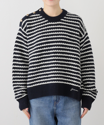 【GANNI/ガニーCotton Wool Stripe Sweater：ニット