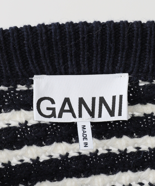 GANNI（ガニー）の「【GANNI/ガニーCotton Wool Stripe Sweater：ニット（ニット/セーター・レディース・ネイビー・SMALL）」の8枚目の写真