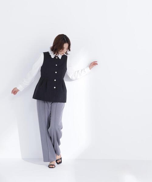 NATURAL BEAUTY BASIC(ナチュラルビューティーベーシック)の「◇ドットペプラムジレ(その他アウター・レディース・ブラック/ベージュ・SMALL/MEDIUM)」の22枚目の写真