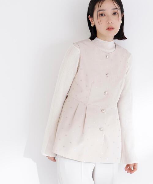 NATURAL BEAUTY BASIC(ナチュラルビューティーベーシック)の「◇ドットペプラムジレ(その他アウター・レディース・ブラック/ベージュ・SMALL/MEDIUM)」の17枚目の写真