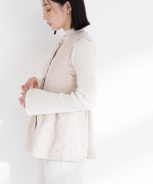 NATURAL BEAUTY BASIC(ナチュラルビューティーベーシック)の「◇ドットペプラムジレ(その他アウター・レディース・ブラック/ベージュ・SMALL/MEDIUM)」の15枚目の写真
