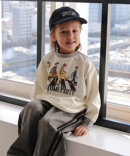 Ocean&Ground(オーシャン&グラウンド)の「COSTUME PARTYプリントロンT【ONLINE EXCLUSIVE】(Tシャツ/カットソー・キッズ・オフホワイト/ブラック/キナリ・80/90/100/110/120/130/140)」の2枚目の写真