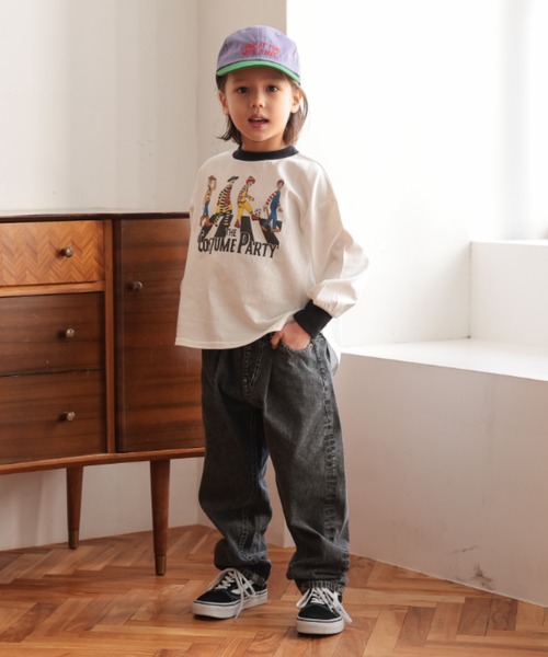 Ocean&Ground(オーシャン&グラウンド)の「COSTUME PARTYプリントロンT【ONLINE EXCLUSIVE】(Tシャツ/カットソー・キッズ・オフホワイト/ブラック/キナリ・80/90/100/110/120/130/140)」の11枚目の写真
