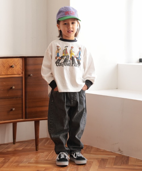 Ocean&Ground(オーシャン&グラウンド)の「COSTUME PARTYプリントロンT【ONLINE EXCLUSIVE】(Tシャツ/カットソー・キッズ・オフホワイト/ブラック/キナリ・80/90/100/110/120/130/140)」の21枚目の写真