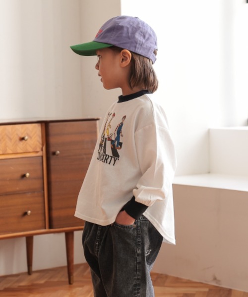 Ocean&Ground(オーシャン&グラウンド)の「COSTUME PARTYプリントロンT【ONLINE EXCLUSIVE】(Tシャツ/カットソー・キッズ・オフホワイト/ブラック/キナリ・80/90/100/110/120/130/140)」の8枚目の写真