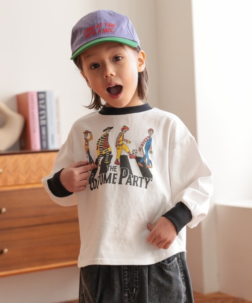 Ocean&Ground(オーシャン&グラウンド)の「COSTUME PARTYプリントロンT【ONLINE EXCLUSIVE】(Tシャツ/カットソー・キッズ・オフホワイト/ブラック/キナリ・80/90/100/110/120/130/140)」の10枚目の写真