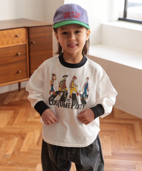 Ocean&Ground(オーシャン&グラウンド)の「COSTUME PARTYプリントロンT【ONLINE EXCLUSIVE】(Tシャツ/カットソー・キッズ・オフホワイト/ブラック/キナリ・80/90/100/110/120/130/140)」の22枚目の写真