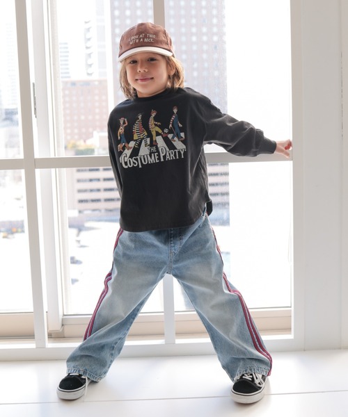 Ocean&Ground(オーシャン&グラウンド)の「COSTUME PARTYプリントロンT【ONLINE EXCLUSIVE】(Tシャツ/カットソー・キッズ・オフホワイト/ブラック/キナリ・80/90/100/110/120/130/140)」の12枚目の写真