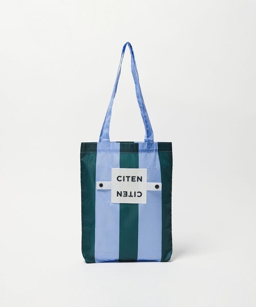 CITEN(シテン)の「<CITEN>くるくるパッチンストライプトートS(エコバッグ/サブバッグ・レディース・ライトブルー/ピンク/イエロー・FREE)」の1枚目の写真