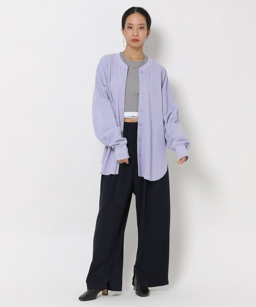 HEREIAM（ヘレイアム）の「【HEREIAM】モードな落ち感が魅力。トロミタックパンツ（その他パンツ・レディース・ブラック/ダークネイビー・SMALL/MEDIUM）」の5枚目の写真