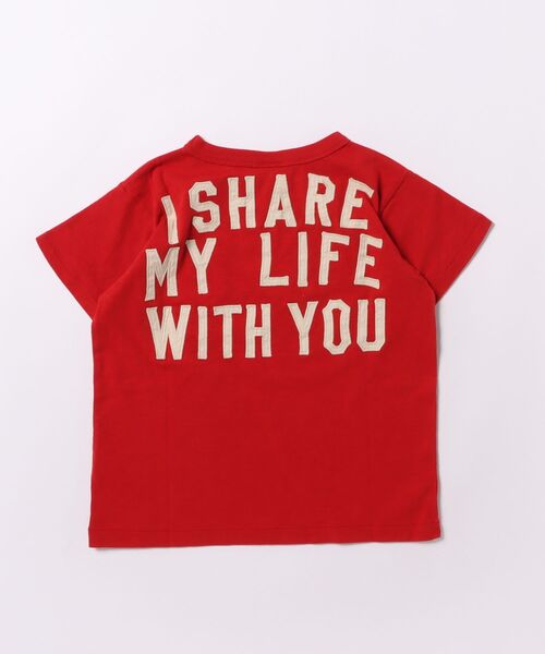 DENIM DUNGAREE（デニムダンガリー）の「SHARE Tee（Tシャツ/カットソー・キッズ・レッド・135/145）」の2枚目の写真