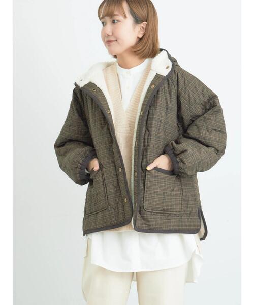 Samansa Mos2（サマンサ モスモス）の「Vネックリブベスト（ベスト・レディース・ベージュ/キナリ/チャコールグレー・F）」の20枚目の写真