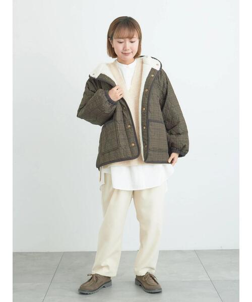 Samansa Mos2（サマンサ モスモス）の「Vネックリブベスト（ベスト・レディース・ベージュ/キナリ/チャコールグレー・F）」の21枚目の写真