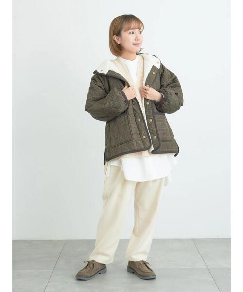 Samansa Mos2（サマンサ モスモス）の「Vネックリブベスト（ベスト・レディース・ベージュ/キナリ/チャコールグレー・F）」の22枚目の写真