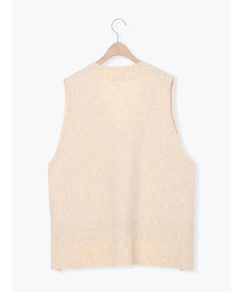 Samansa Mos2（サマンサ モスモス）の「Vネックリブベスト（ベスト・レディース・ベージュ/キナリ/チャコールグレー・F）」の9枚目の写真