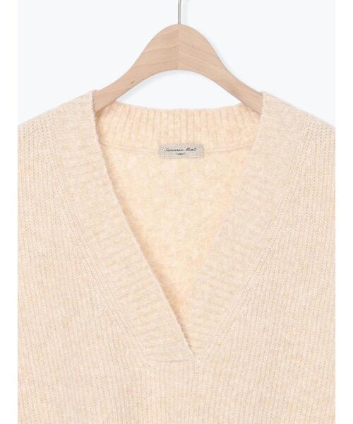 Samansa Mos2（サマンサ モスモス）の「Vネックリブベスト（ベスト・レディース・ベージュ/キナリ/チャコールグレー・F）」の10枚目の写真