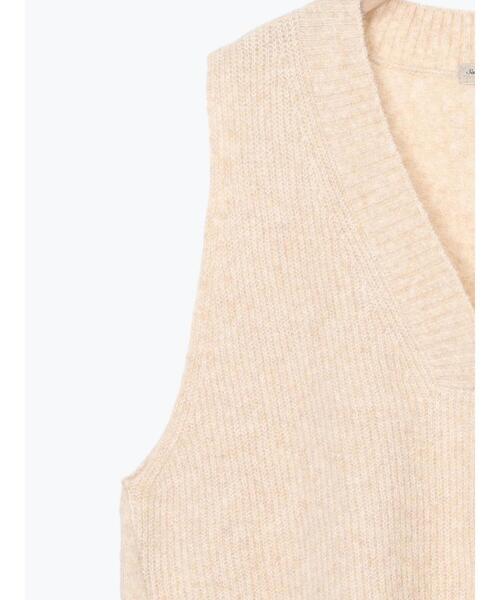 Samansa Mos2（サマンサ モスモス）の「Vネックリブベスト（ベスト・レディース・ベージュ/キナリ/チャコールグレー・F）」の11枚目の写真