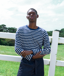 ベーシックストライプTシャツ[NAVY]