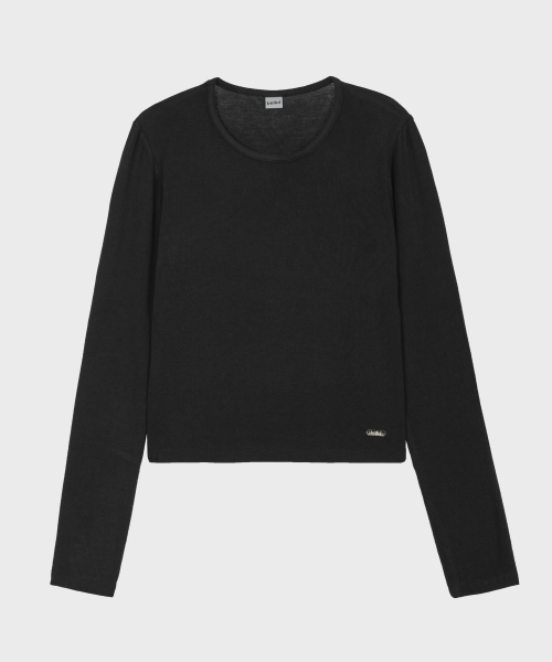 BELLOL（ベロエル）の「エッセンシャルスリムフィットロングスリーブブラック（Tシャツ/カットソー・レディース・その他・FREE）」の3枚目の写真