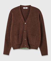 FRAGE（フラゲ）の「アルパカセミクロップ配色ニットカーディガン - ブラウン（ニット/セーター）」