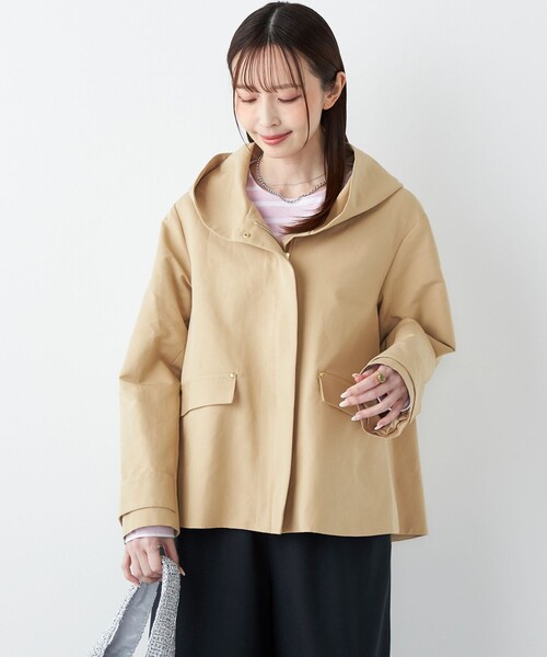 SHIPS Colors:〈手洗い可能〉フードカラー ショート コート