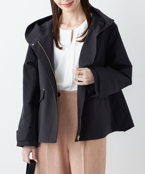 SHIPS Colors:〈手洗い可能〉フードカラー ショート コート