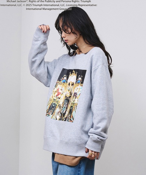 ROSE BUD（ローズバッド）の「(Michael Jackson)DANGEROUS SWEATSHIRT（Tシャツ/カットソー・レディース・グレー/チャコール・ONE SIZE）」の21枚目の写真