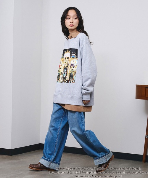 ROSE BUD（ローズバッド）の「(Michael Jackson)DANGEROUS SWEATSHIRT（Tシャツ/カットソー・レディース・グレー/チャコール・ONE SIZE）」の14枚目の写真