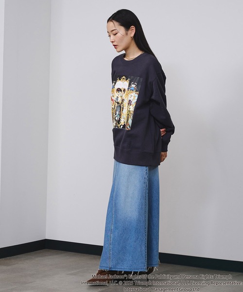 ROSE BUD（ローズバッド）の「(Michael Jackson)DANGEROUS SWEATSHIRT（Tシャツ/カットソー・レディース・グレー/チャコール・ONE SIZE）」の9枚目の写真